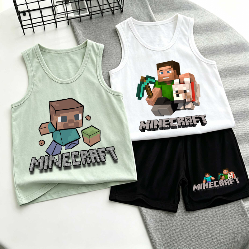 Boyshort Underwear - Minecrafted Children Vest+shorts Set Boy Baby
