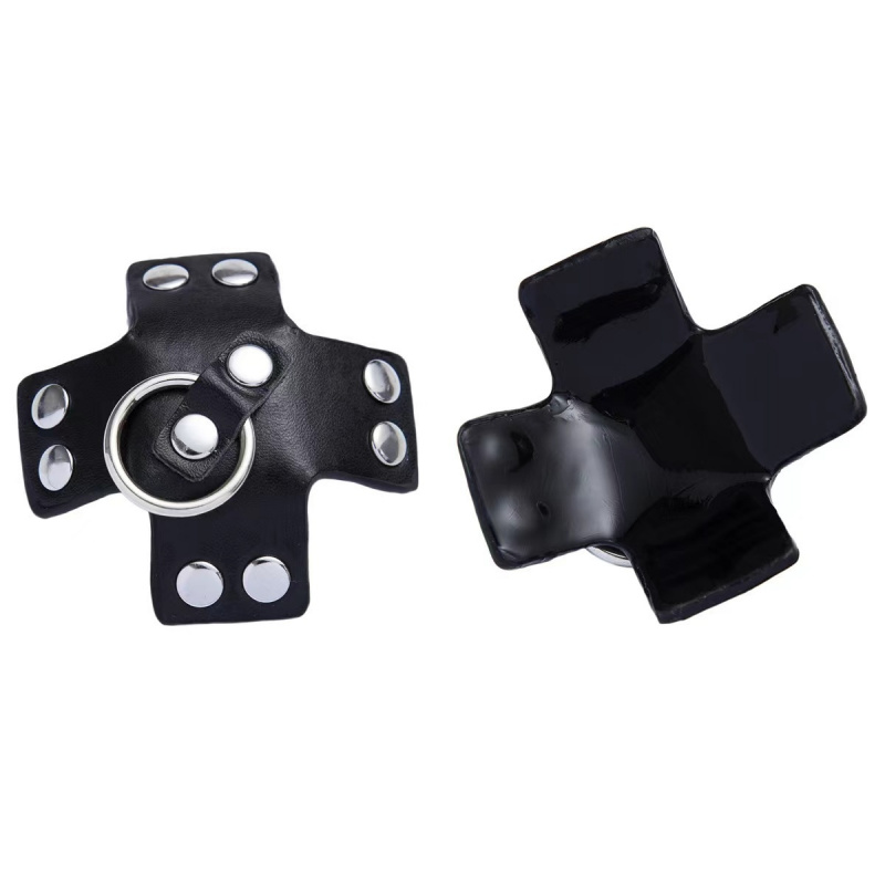 Nipple Cover Pasties - Women's Cross Shaped PU Leather Nipple