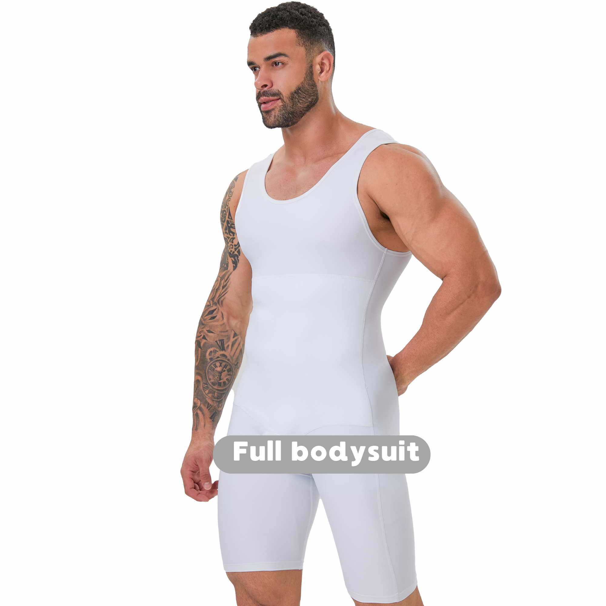 Men's Double Layer Tummy Contr - Shapewear Bodysuit Firm ulasan dan harga