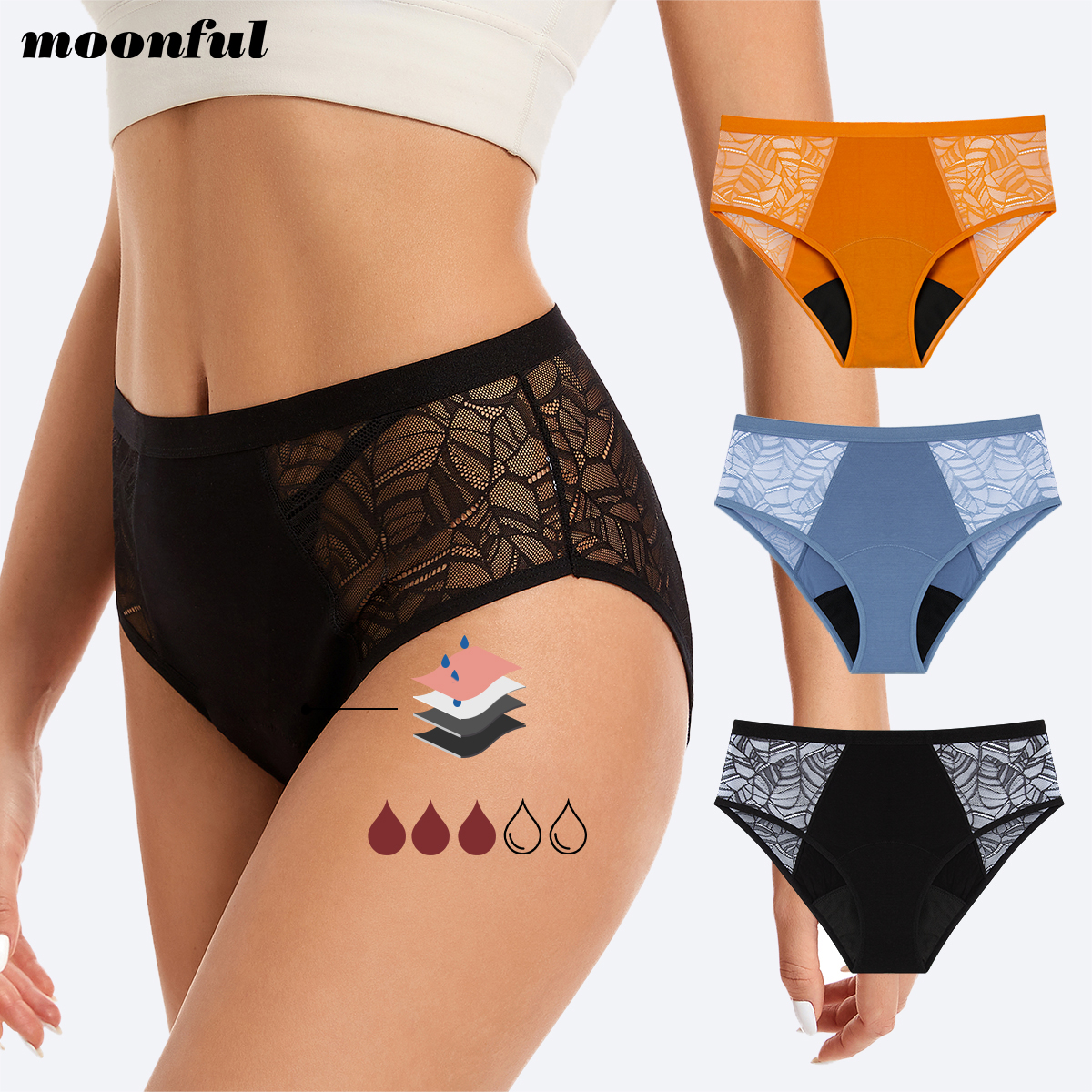 Moonful Women's Menstrual Pant - Period Panty Absorbent ulasan dan harga
