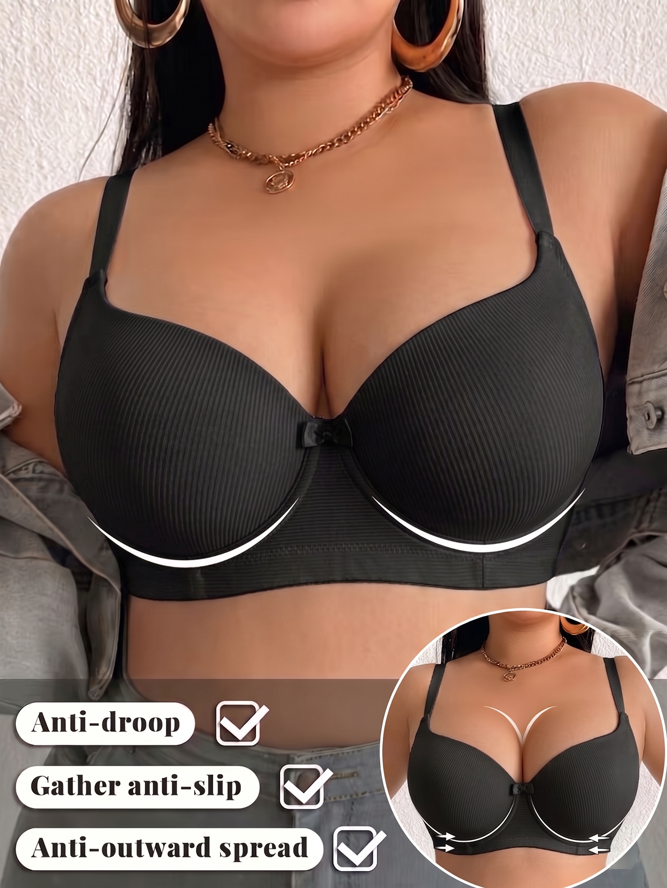 Plus Size Anti-Sagging Women B - Push Up Bra Padded ulasan dan harga