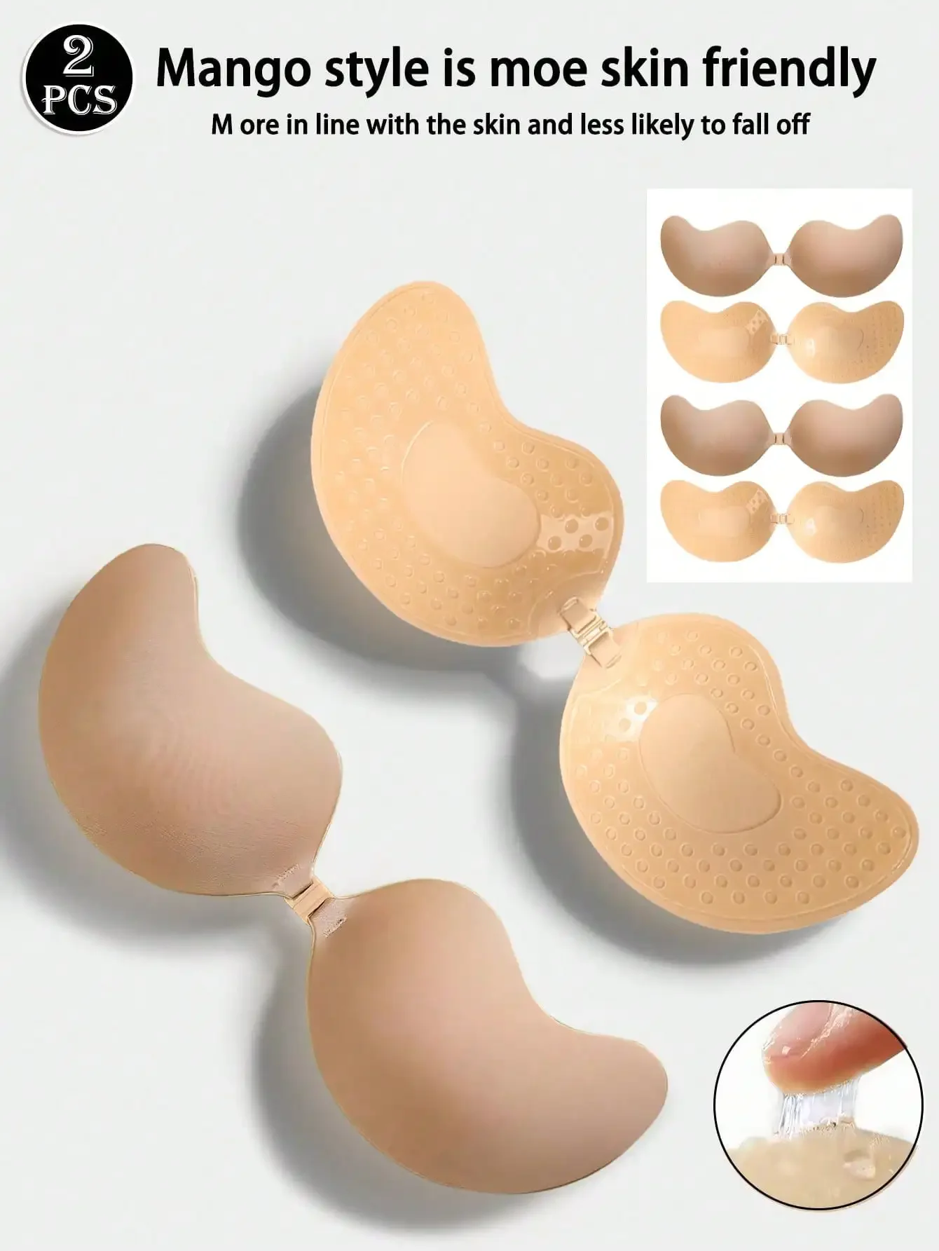 4pcs/Set (2 Black + 2 Nude) St - Silicone Bra Adhesive ulasan dan harga