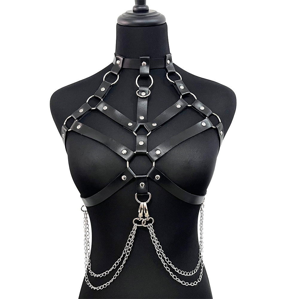Chain with Leather Lingerie Wo - Garter Belt Set ulasan dan harga
