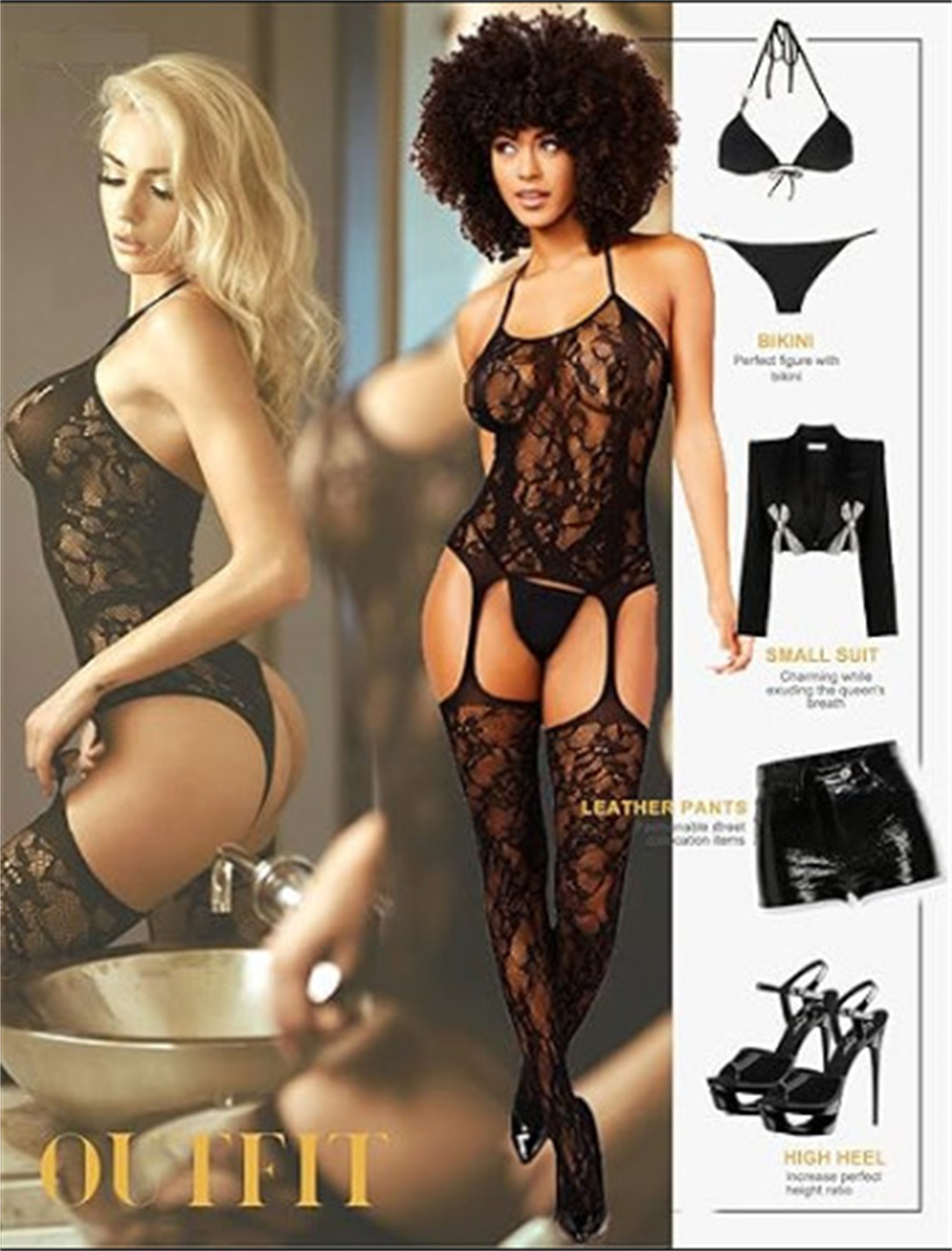Womens Sexy Costumes Suit Lace - Bodystocking Fishnet ulasan dan harga